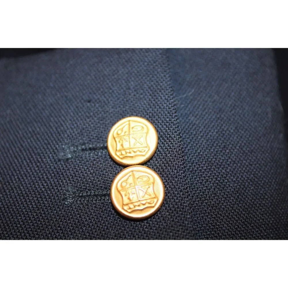 Gant  navy the hopsack blazer two gold button wool men's size 46